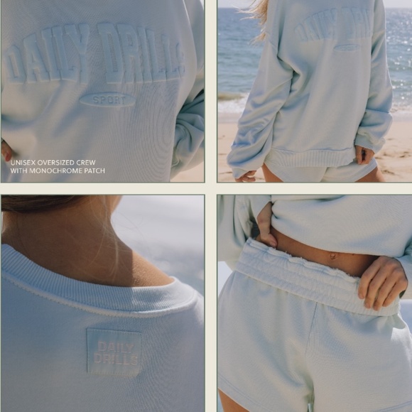 Daily Drills Monochrome lakeday oversized crew Xs/sm and shorts m/l NWT - Picture 1 of 5